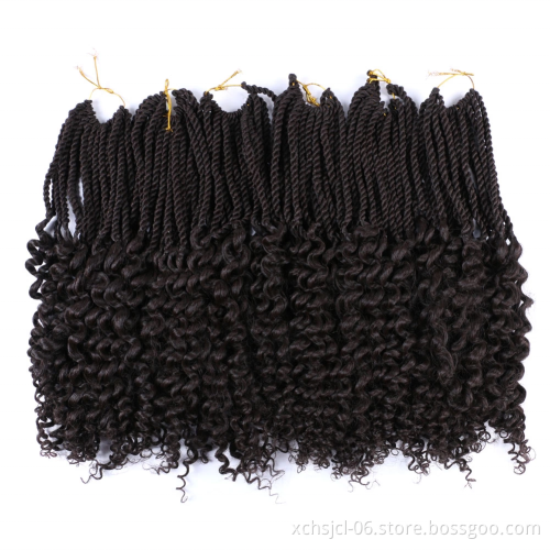 Wholesale Price  Curly Senegalese Twist Crochet Hair Braids Synthetic Crochet Braids Pre-Twisted Flashy Curly End for Women